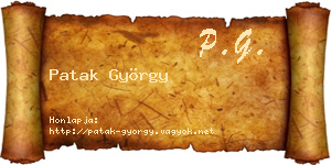 Patak György névjegykártya
