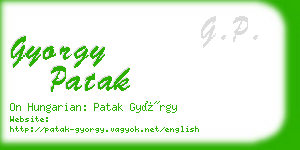 gyorgy patak business card